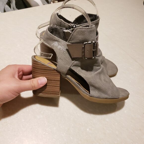 Blowfish Malibu Gladiator Sandal Gray Size 6 side zipper casual open toe shoes - Picture 7 of 7